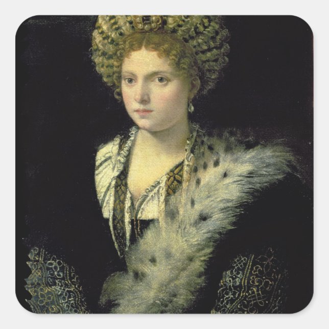 Sticker Carré Portrait d'Isabella d'Este (Devant)