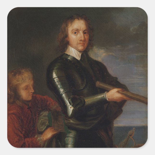 Sticker Carré Portrait d'Oliver Cromwell (Devant)