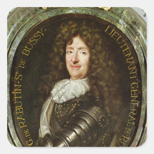 Sticker Carré Portrait du comte Roger Bussy de Rabutin (Devant)