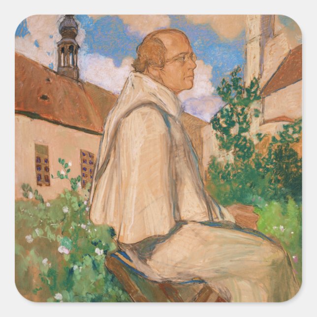 Sticker Carré Portrait du généticien Johann Gregor (Devant)