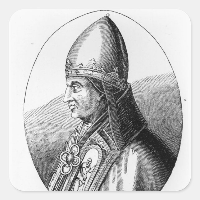 Sticker Carré Portrait du Pape Grégoire IX (Devant)