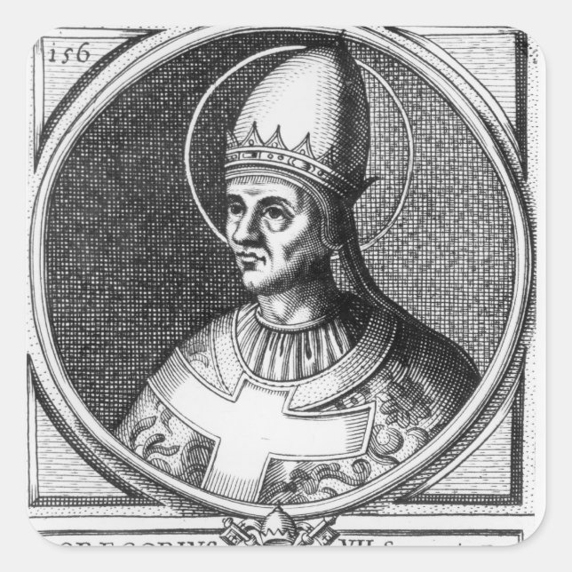 Sticker Carré Portrait du Pape Grégoire VII (Devant)