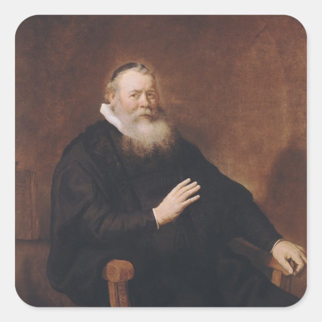 Sticker Carré Portrait du pasteur Eleazer Swalmius, 1637-42 (Devant)