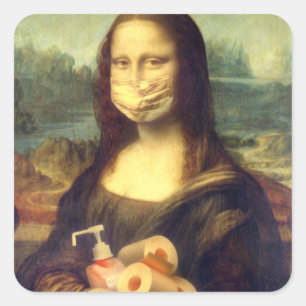 Sticker Carré Portrait du virus Corona