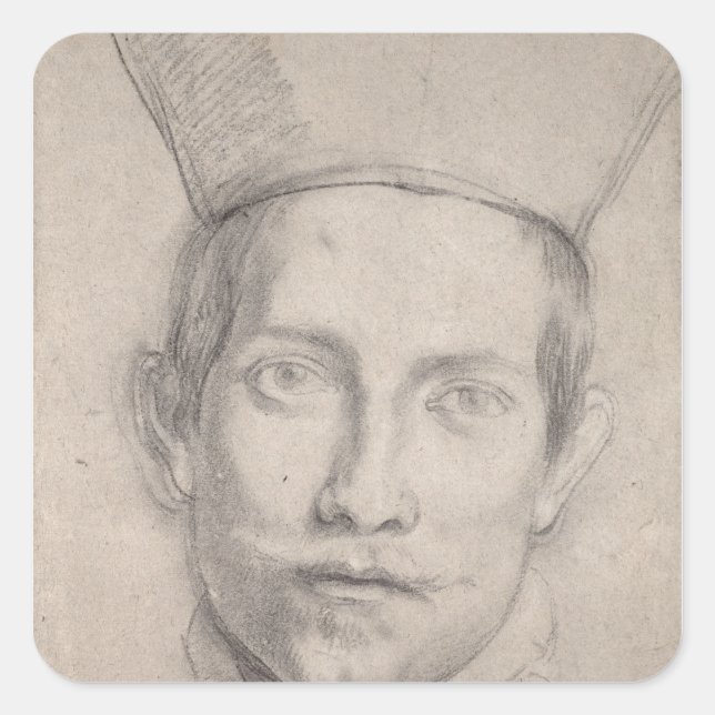 Sticker Carré Portrait d'un cardinal 2 (Devant)
