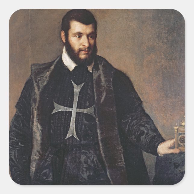 Sticker Carré Portrait d'un chevalier de l'Ordre de Malte (Devant)