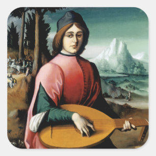 Sticker Carré Portrait d'un jeune homme à la traîne