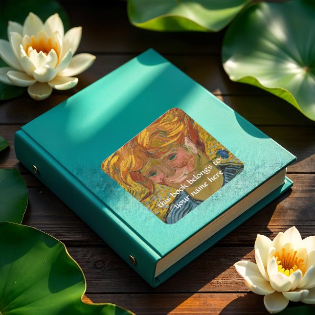 Sticker Carré Portrait d'un jeune homme avec Cornflower, Van Gog (Créateur téléchargé)