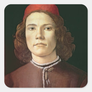 Sticker Carré Portrait d'un jeune homme, c.1480-85