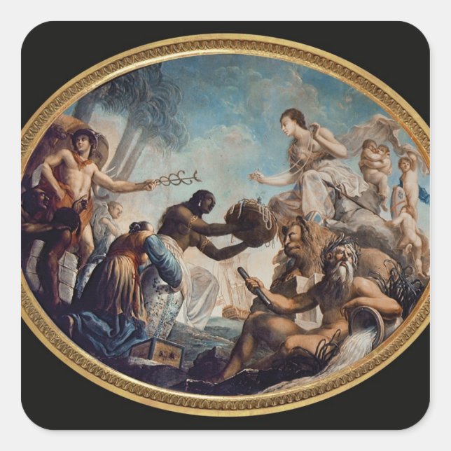 Sticker Carré Portrait d'un jeune homme (huile sur toile) (Devant)