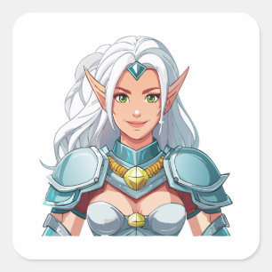 Sticker Carré Portrait d'une belle femme elfe