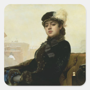 Sticker Carré Portrait d'une femme inconnue, 1883