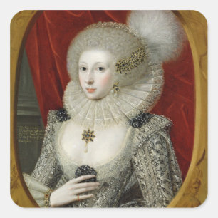 Sticker Carré Portrait d'une femme, probablement coton de