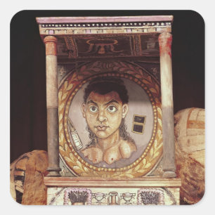 Sticker Carré Portrait d'une jeune fille avec offrandes