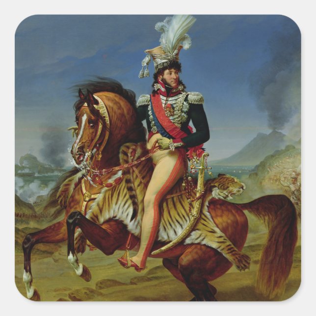 Sticker Carré Portrait équestre de Joachim Murat 1812 (Devant)
