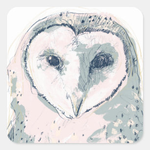 Sticker Carré Portrait funky Owl