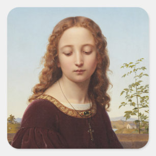 Sticker Carré Portrait Jeune femme Ernst Degré peinture art canv
