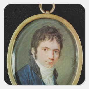 Sticker Carré Portrait miniature de Ludwig Van Beethoven, 1802
