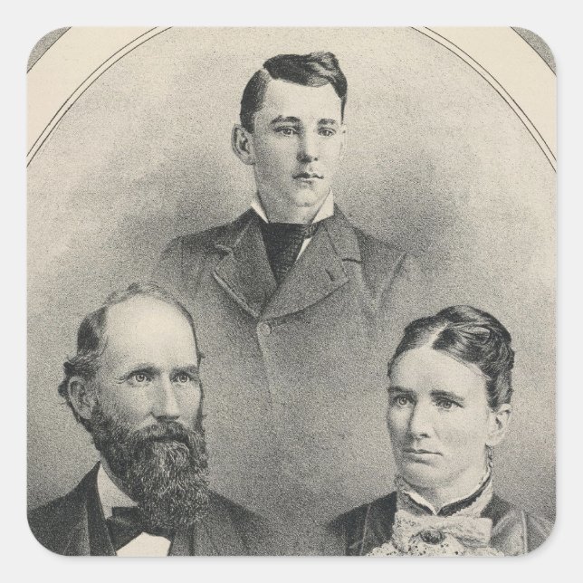 Sticker Carré Portraits de la famille Chiles (Devant)