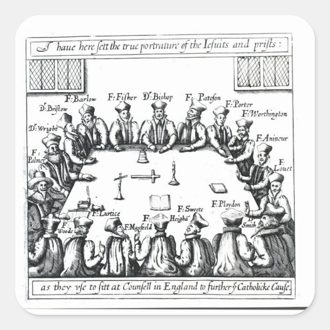 Sticker Carré Portraits des Jésuites et des prêtres (Devant)