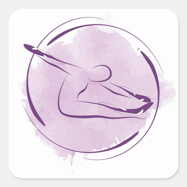 Sticker Carré Pose de Pilates (Devant)