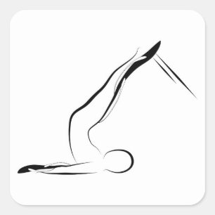 Sticker Carré Pose de Pilates