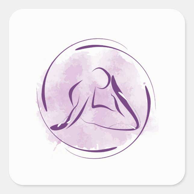 Sticker Carré Pose de yoga (Devant)