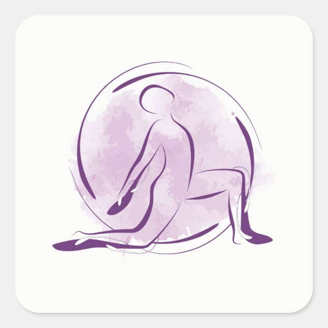 Sticker Carré Pose de yoga (Devant)
