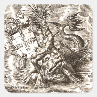 Sticker Carré Poséidon en mer