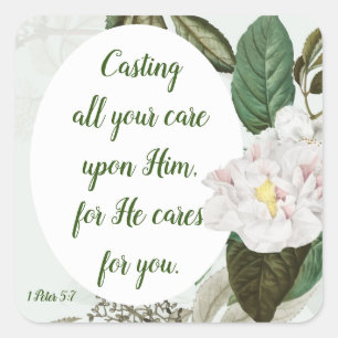 Sticker Carré Posez vos soucis, l'anxiété, le souci Inspirationn