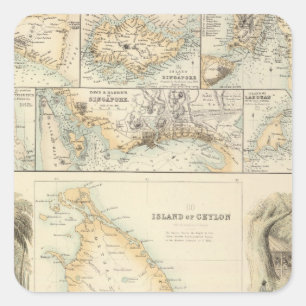 Sticker Carré Possessions britanniques dans les mers indiennes