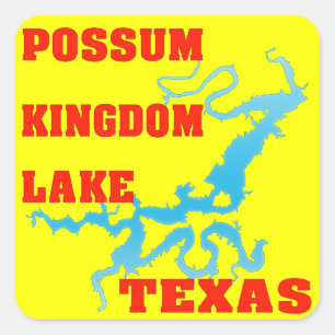 Sticker Carré Possum Kingdom Lake, Texas