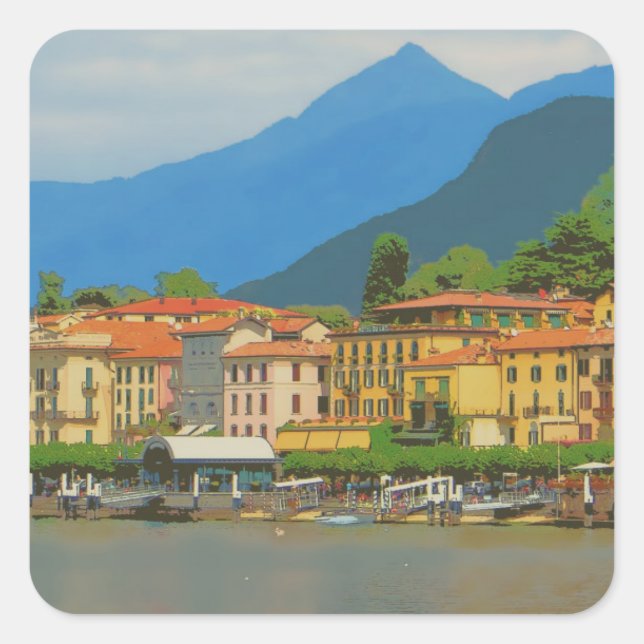 Sticker Carré Poster Bellagio Italie (Devant)