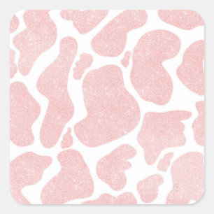 Sticker Carré Poster de animal rose Gold White Gros Spots de vac