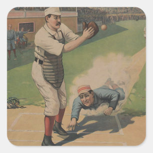 Sticker Carré Poster de baseball