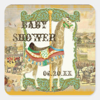 Poster de cirque vintage, Baby shower de girafe