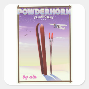 Sticker Carré Poster de voyage Powderhorn Colorado