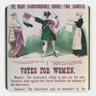 Sticker Carré Poster du suffrage féminin