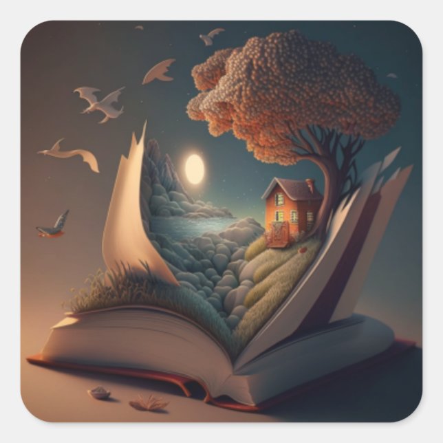 Sticker Carré Poster Life on Reading Glass Dessous de verre T-sh (Devant)