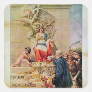 Sticker Carré Poster pour le deuxième prêt pour la défense natio