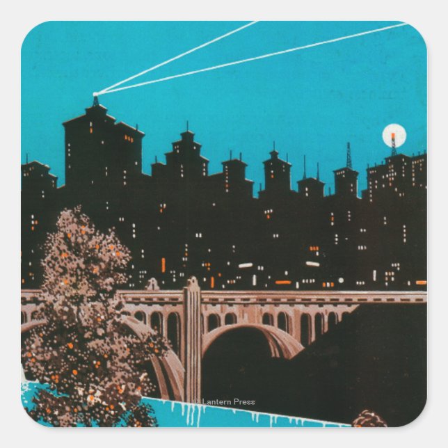 Sticker Carré Poster publicitaire Spokane #1Spokane, WA (Devant)