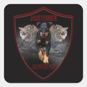 Sticker Carré Poster Tapisserie Jagdterrier Porte - clé d'impres