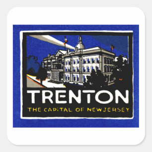 Sticker Carré Poster vintage Trenton NJ
