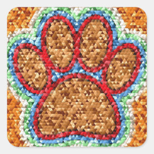 Sticker Carré Pot de chien basse