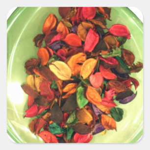 Sticker Carré Pot-pourri Coloré : Un Affichage Parfumé