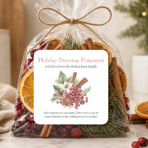 Sticker Carré Pot-pourri de Noël pour la cuisinière