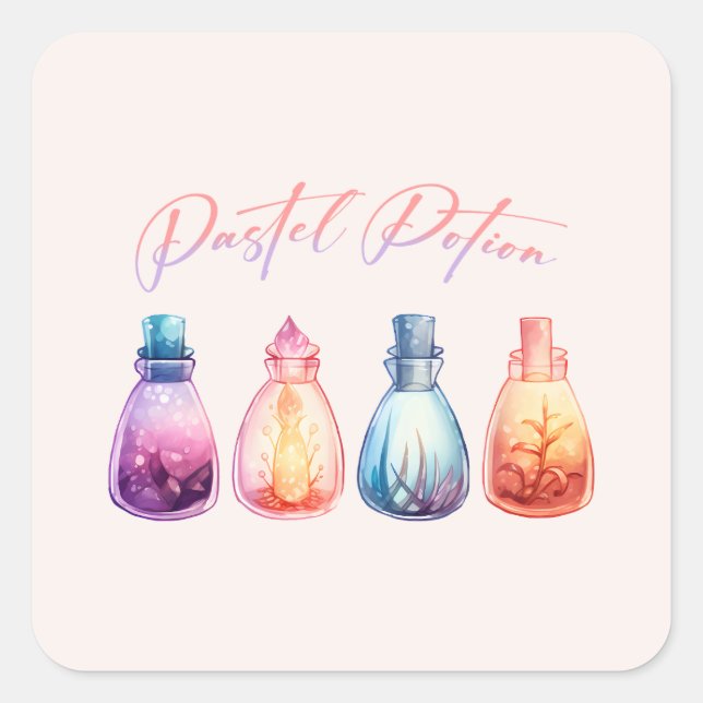 Sticker Carré Potion Pastel (Devant)