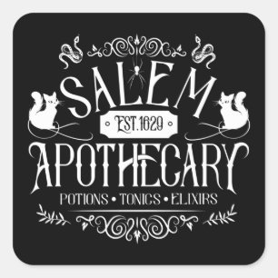 Sticker Carré Potions magiques Salem Apothecary Witchcraft