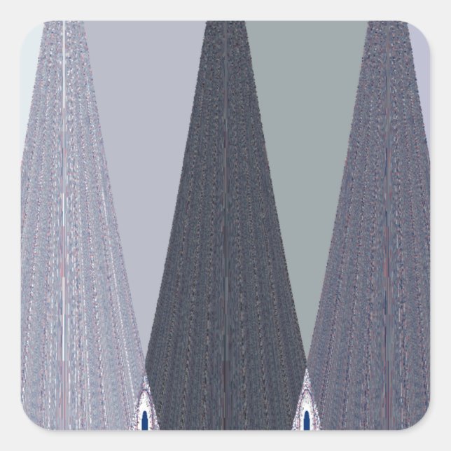 Sticker Carré Pots Chevron Gris Cendré Imprimer (Devant)