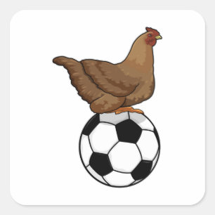 Sticker Carré Poulet aux sports de football